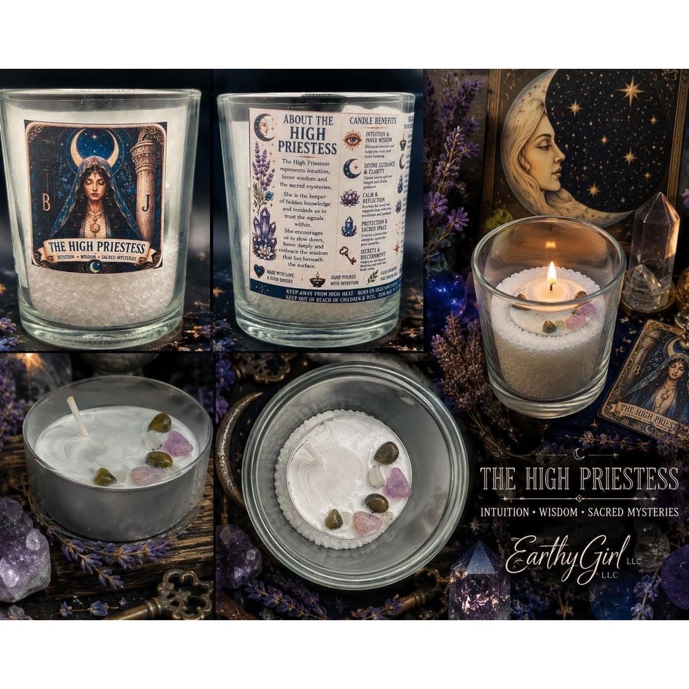The High Priestess Tarot Tea Light Candle Set